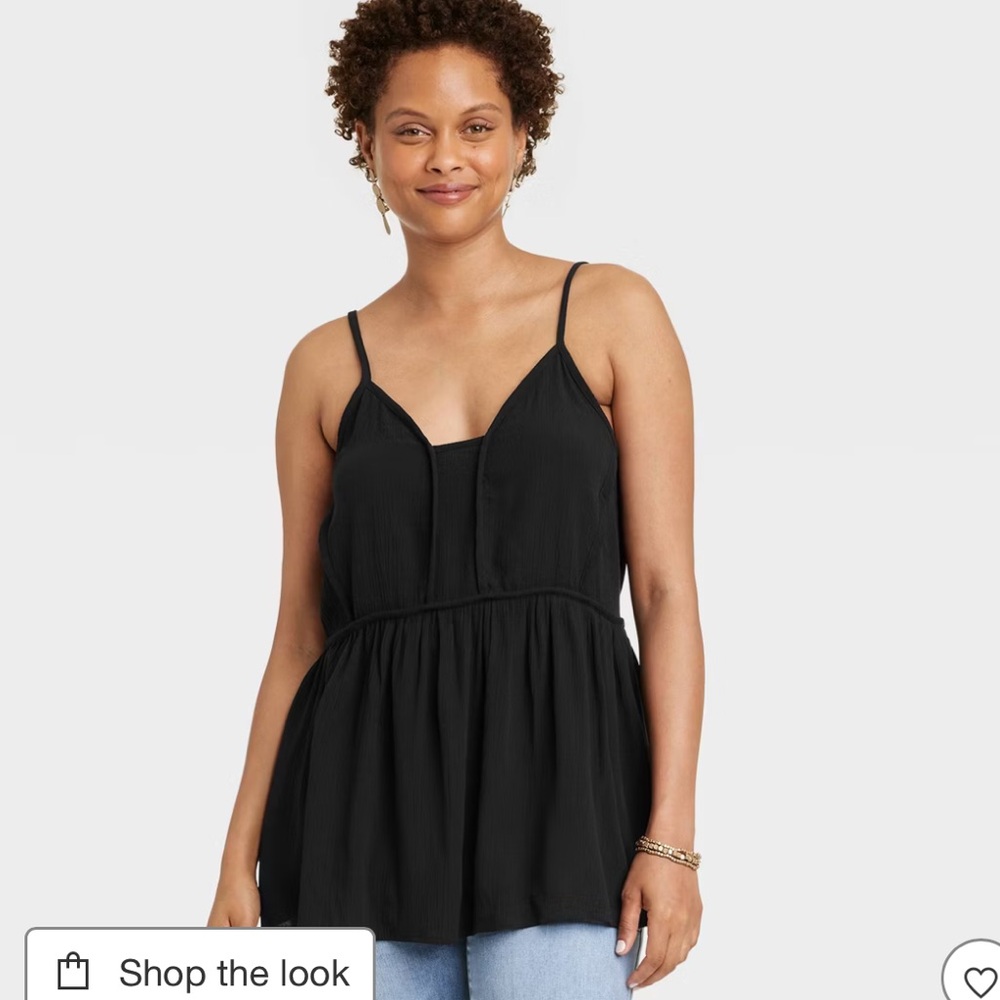 Knox Rose- black Flowy Tank Top. Large, worn once.  Adjustable straps
